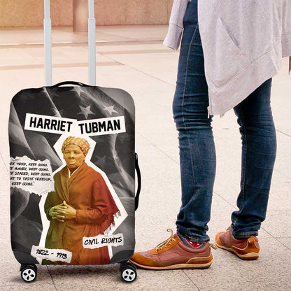 Harriet Tubman Luggage Cover American Flag Background Civil Rights Quote Keep Going Tribute Design - African Pride
