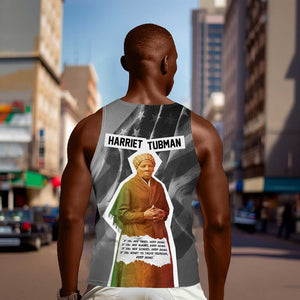 Harriet Tubman Men Tank Top American Flag Background Civil Rights Quote Keep Going Tribute Design - African Pride