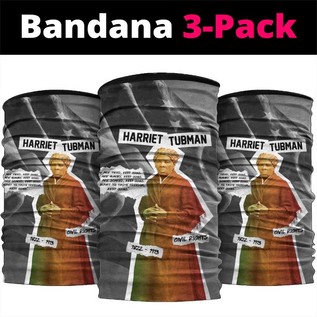 Harriet Tubman Neck Gaiter American Flag Background Civil Rights Quote Keep Going Tribute Design - African Pride