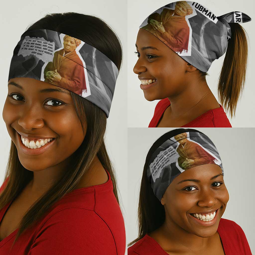 Harriet Tubman Neck Gaiter American Flag Background Civil Rights Quote Keep Going Tribute Design - African Pride