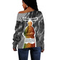 Harriet Tubman Off Shoulder Sweater American Flag Background Civil Rights Quote Keep Going Tribute Design - African Pride