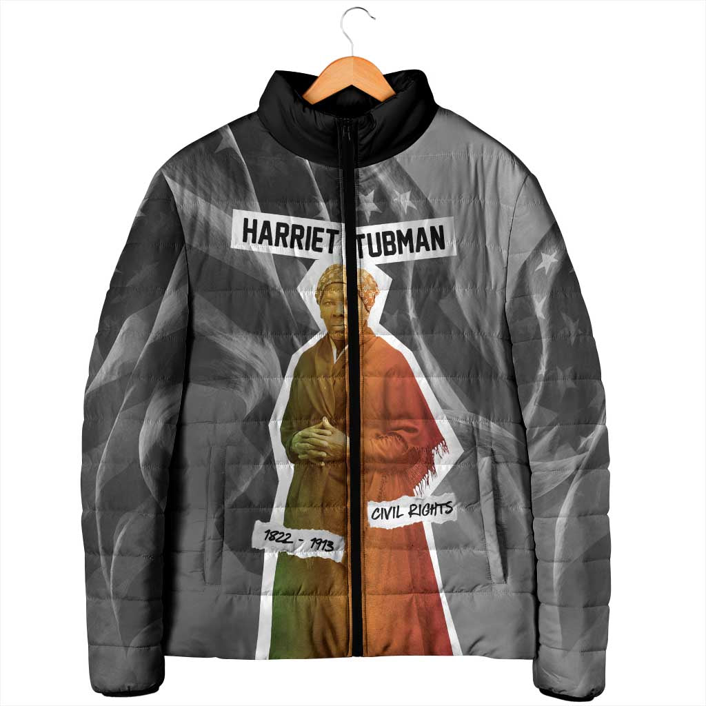Harriet Tubman Padded Jacket American Flag Background Civil Rights Quote Keep Going Tribute Design - African Pride