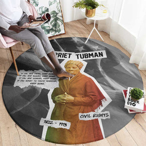 Harriet Tubman Round Carpet American Flag Background Civil Rights Quote Keep Going Tribute Design - African Pride
