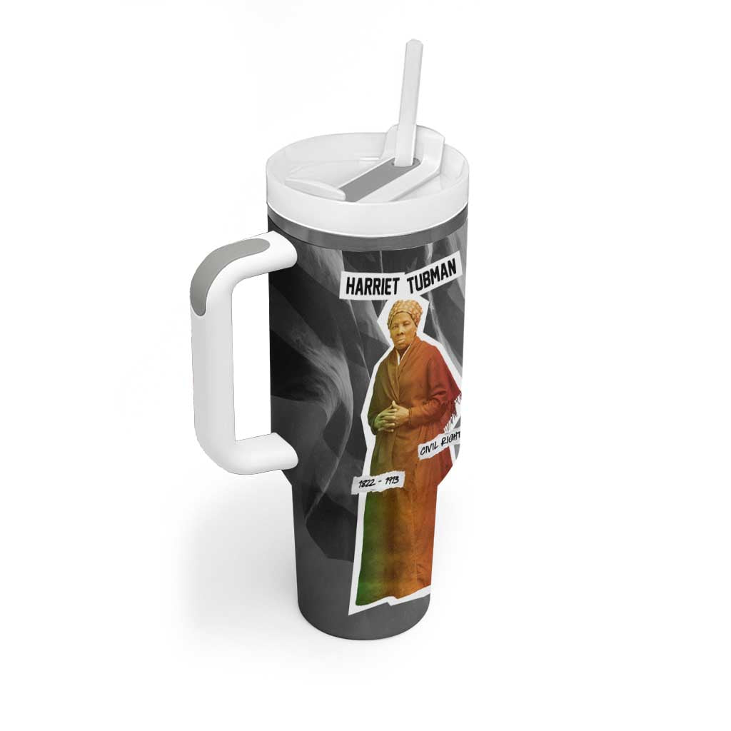 Harriet Tubman Tumbler With Handle American Flag Background Civil Rights Quote Keep Going Tribute Design - African Pride