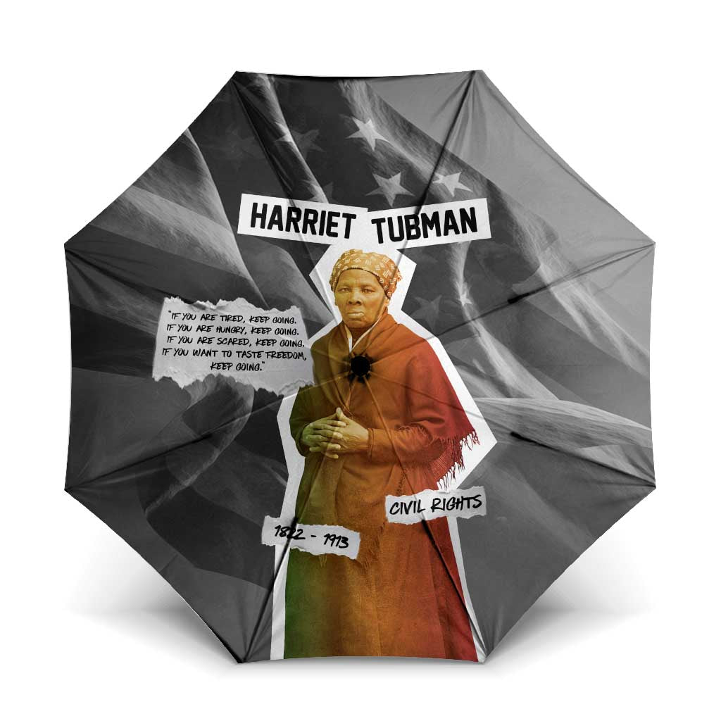 Harriet Tubman Umbrella American Flag Background Civil Rights Quote Keep Going Tribute Design - African Pride