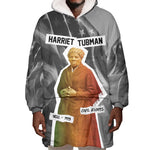 Harriet Tubman Wearable Blanket Hoodie American Flag Background Civil Rights Quote Keep Going Tribute Design - African Pride