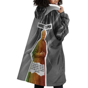 Harriet Tubman Wearable Blanket Hoodie American Flag Background Civil Rights Quote Keep Going Tribute Design - African Pride