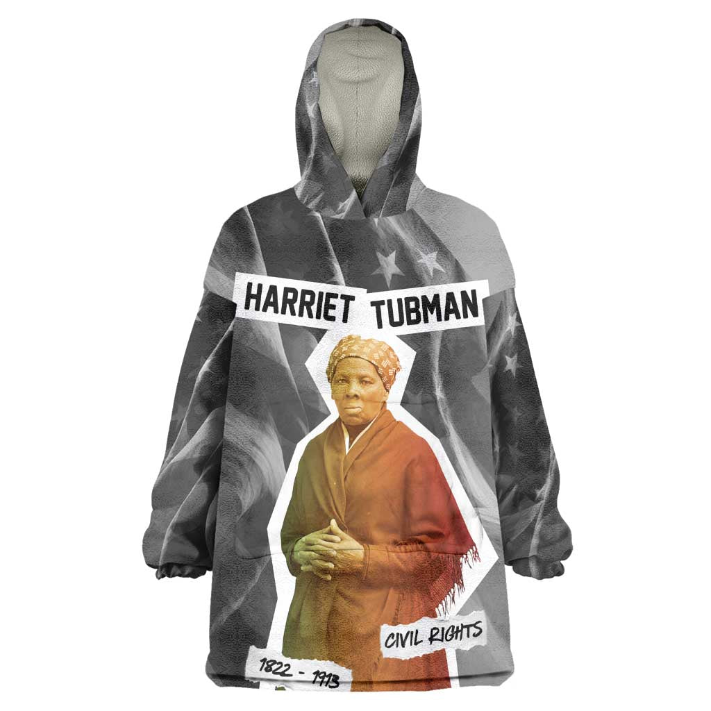 Harriet Tubman Wearable Blanket Hoodie American Flag Background Civil Rights Quote Keep Going Tribute Design - African Pride