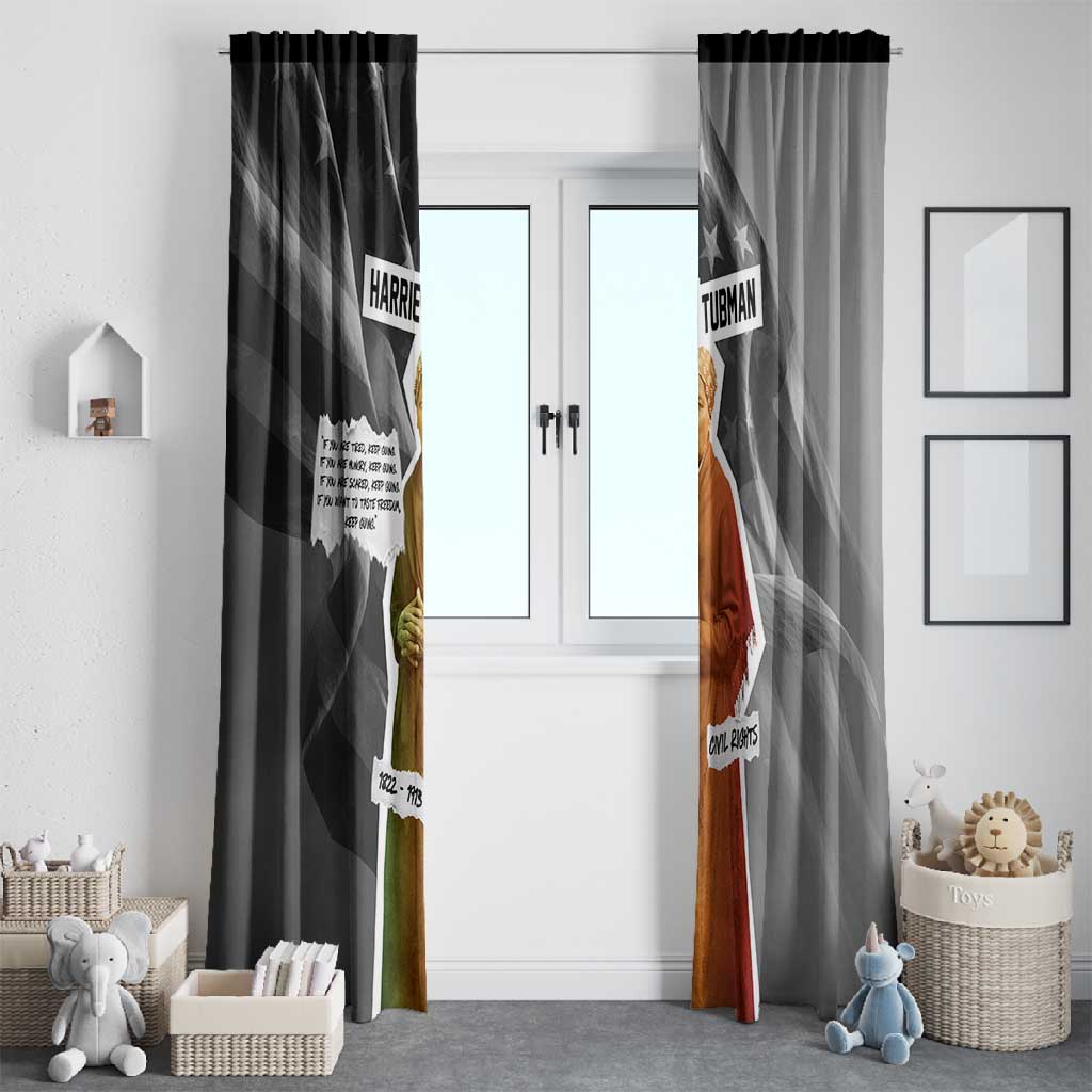 Harriet Tubman Window Curtain American Flag Background Civil Rights Quote Keep Going Tribute Design - African Pride