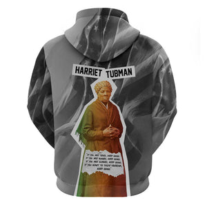 Harriet Tubman Zip Hoodie American Flag Background Civil Rights Quote Keep Going Tribute Design - African Pride