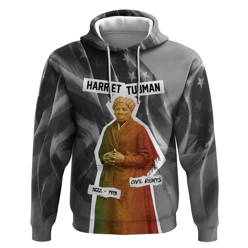 Harriet Tubman Zip Hoodie American Flag Background Civil Rights Quote Keep Going Tribute Design - African Pride