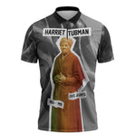 Harriet Tubman Zipper Polo Shirt American Flag Background Civil Rights Quote Keep Going Tribute Design - African Pride