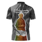Harriet Tubman Zipper Polo Shirt American Flag Background Civil Rights Quote Keep Going Tribute Design - African Pride