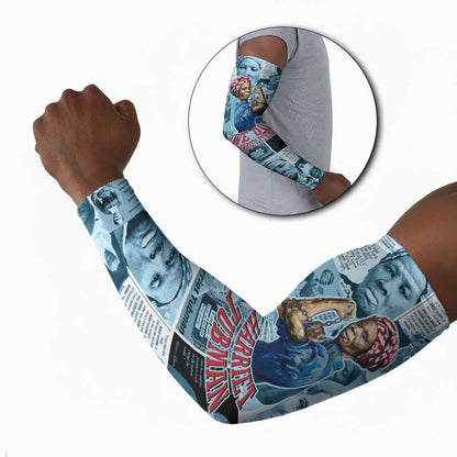 Harriet Tubman Arm Sleeves Newspaper Collage Design We Out Quote Strong Woman Tribute Underground Railroad Legacy - African Pride
