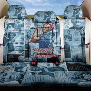 Harriet Tubman Back Car Seat Cover Newspaper Collage Design We Out Quote Strong Woman Tribute Underground Railroad Legacy - African Pride