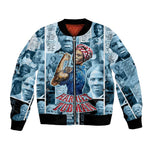 Harriet Tubman Bomber Jacket Newspaper Collage Design We Out Quote Strong Woman Tribute Underground Railroad Legacy - African Pride