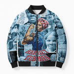 Harriet Tubman Bomber Puffer Jacket Newspaper Collage Design We Out Quote Strong Woman Tribute Underground Railroad Legacy - African Pride