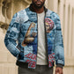 Harriet Tubman Bomber Puffer Jacket Newspaper Collage Design We Out Quote Strong Woman Tribute Underground Railroad Legacy - African Pride