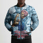 Harriet Tubman Bomber Puffer Jacket Newspaper Collage Design We Out Quote Strong Woman Tribute Underground Railroad Legacy - African Pride