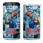 Harriet Tubman 4 in 1 Can Cooler Tumbler Newspaper Collage Design We Out Quote Strong Woman Tribute Underground Railroad Legacy - African Pride