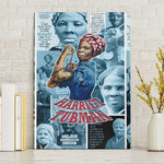 Harriet Tubman Canvas Wall Art Newspaper Collage Design We Out Quote Strong Woman Tribute Underground Railroad Legacy - African Pride