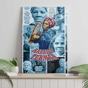 Harriet Tubman Canvas Wall Art Newspaper Collage Design We Out Quote Strong Woman Tribute Underground Railroad Legacy - African Pride