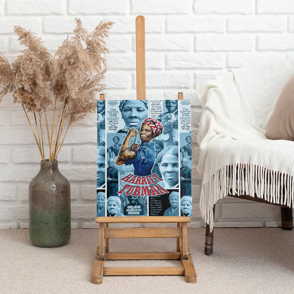 Harriet Tubman Canvas Wall Art Newspaper Collage Design We Out Quote Strong Woman Tribute Underground Railroad Legacy - African Pride