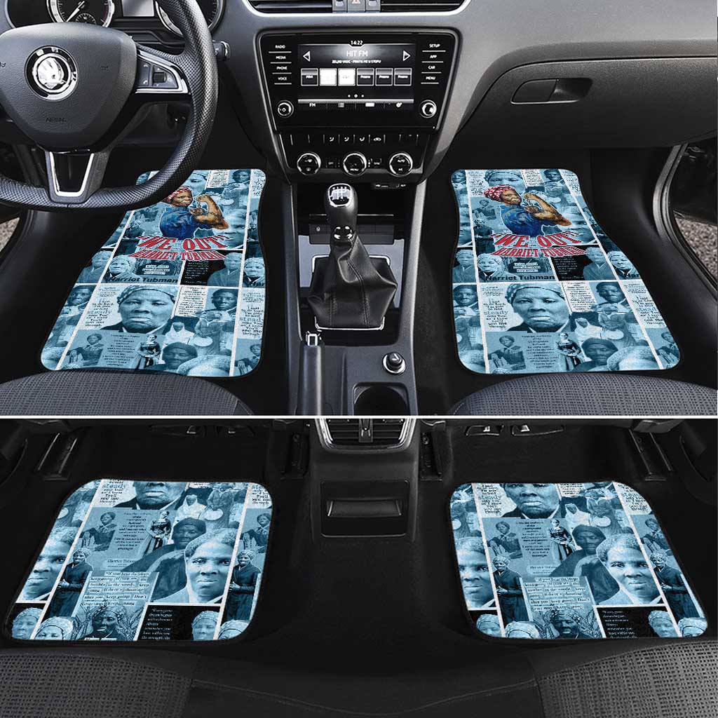 Harriet Tubman Car Mats Newspaper Collage Design We Out Quote Strong Woman Tribute Underground Railroad Legacy - African Pride