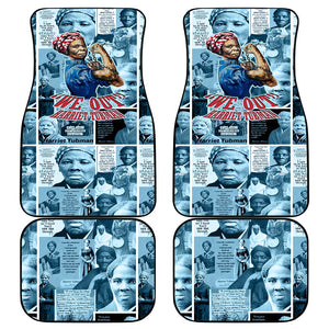 Harriet Tubman Car Mats Newspaper Collage Design We Out Quote Strong Woman Tribute Underground Railroad Legacy - African Pride