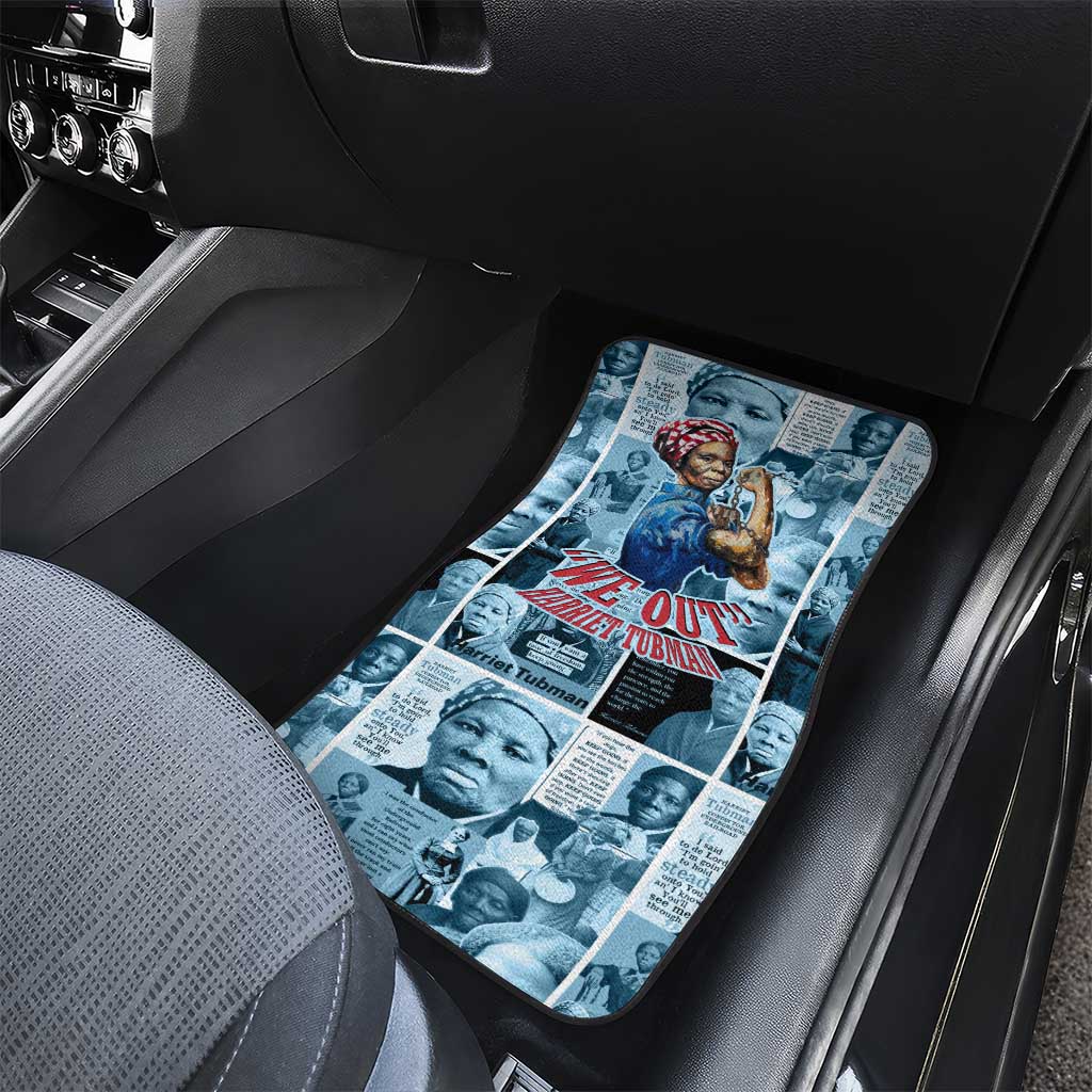 Harriet Tubman Car Mats Newspaper Collage Design We Out Quote Strong Woman Tribute Underground Railroad Legacy - African Pride