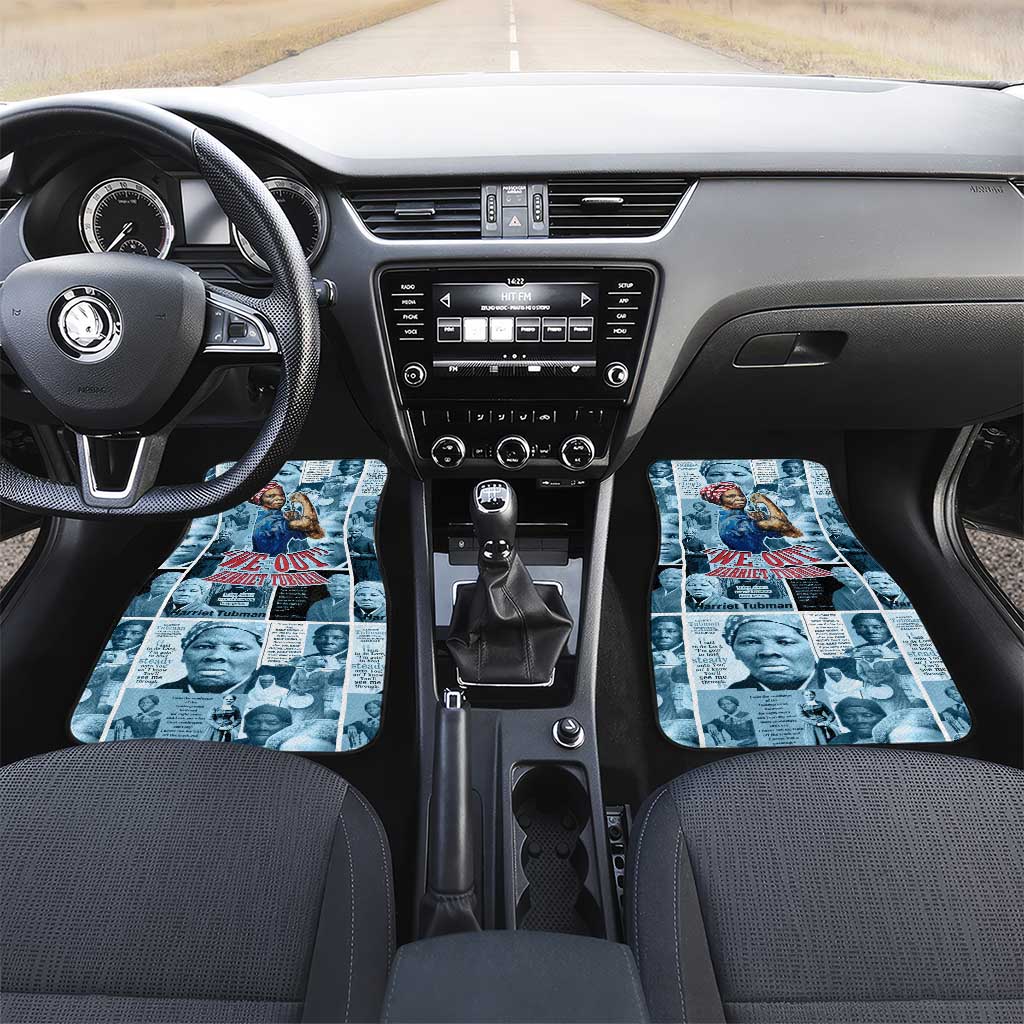 Harriet Tubman Car Mats Newspaper Collage Design We Out Quote Strong Woman Tribute Underground Railroad Legacy - African Pride