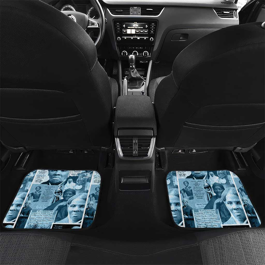 Harriet Tubman Car Mats Newspaper Collage Design We Out Quote Strong Woman Tribute Underground Railroad Legacy - African Pride