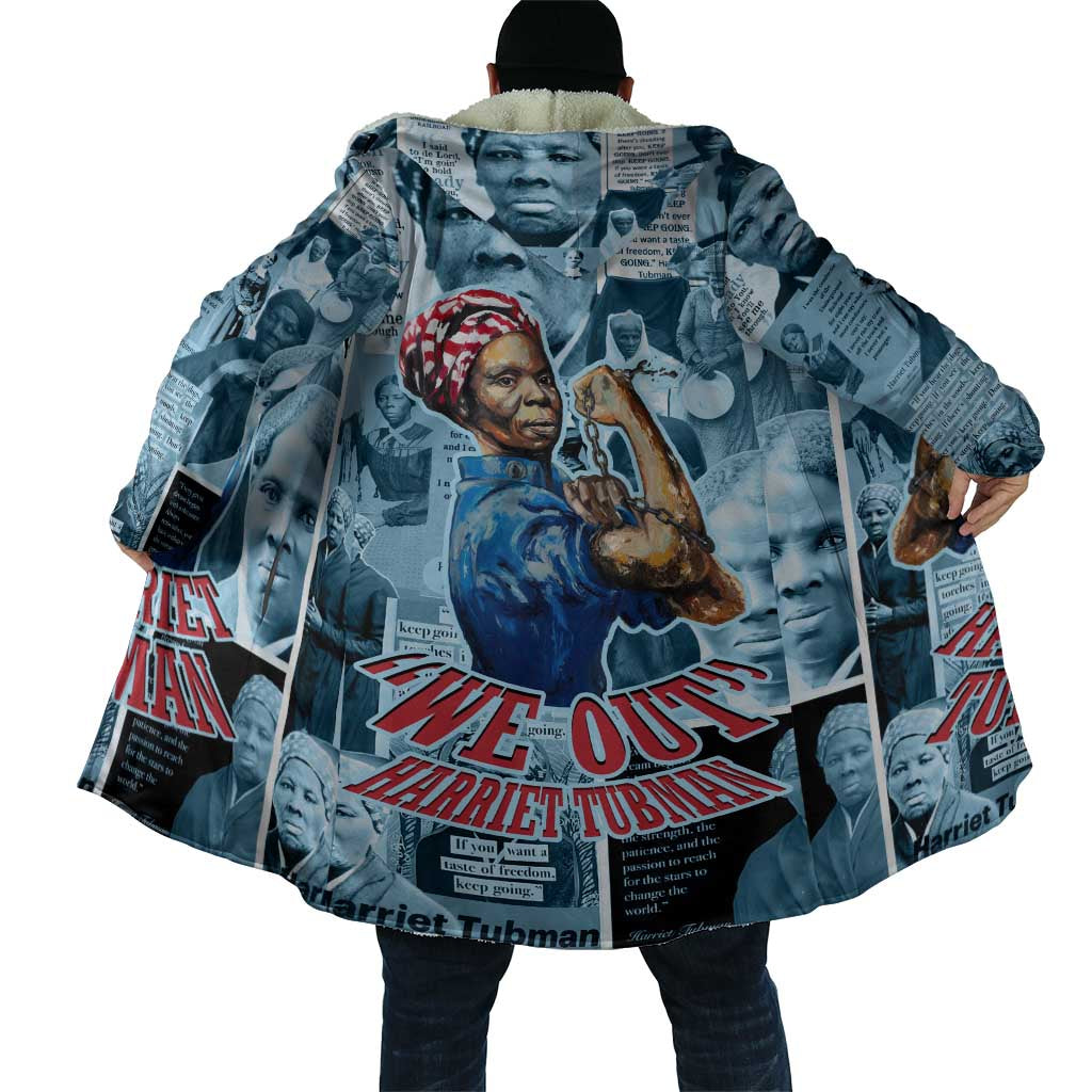Harriet Tubman Cloak Newspaper Collage Design We Out Quote Strong Woman Tribute Underground Railroad Legacy - African Pride