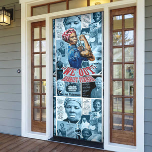 Harriet Tubman Door Cover Newspaper Collage Design We Out Quote Strong Woman Tribute Underground Railroad Legacy - African Pride