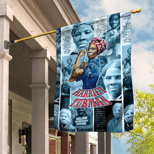 Harriet Tubman Garden Flag Newspaper Collage Design We Out Quote Strong Woman Tribute Underground Railroad Legacy - African Pride