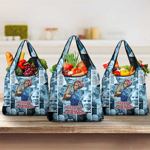 Harriet Tubman Grocery Bag Newspaper Collage Design We Out Quote Strong Woman Tribute Underground Railroad Legacy - African Pride