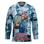 Harriet Tubman Hockey Jersey Newspaper Collage Design We Out Quote Strong Woman Tribute Underground Railroad Legacy - African Pride