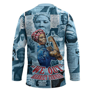 Harriet Tubman Hockey Jersey Newspaper Collage Design We Out Quote Strong Woman Tribute Underground Railroad Legacy - African Pride