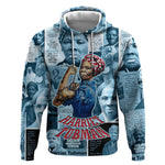 Harriet Tubman Hoodie Newspaper Collage Design We Out Quote Strong Woman Tribute Underground Railroad Legacy - African Pride
