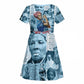 Harriet Tubman Kid Short Sleeve Dress Newspaper Collage Design We Out Quote Strong Woman Tribute Underground Railroad Legacy TS04