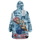 Harriet Tubman Kid Wearable Blanket Hoodie Newspaper Collage Design We Out Quote Strong Woman Tribute Underground Railroad Legacy - African Pride