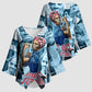 Harriet Tubman Kimono Sleeve Blouse Newspaper Collage Design We Out Quote Strong Woman Tribute Underground Railroad Legacy - African Pride
