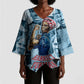 Harriet Tubman Kimono Sleeve Blouse Newspaper Collage Design We Out Quote Strong Woman Tribute Underground Railroad Legacy - African Pride