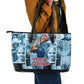 Harriet Tubman Leather Tote Bag Newspaper Collage Design We Out Quote Strong Woman Tribute Underground Railroad Legacy - African Pride