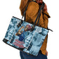 Harriet Tubman Leather Tote Bag Newspaper Collage Design We Out Quote Strong Woman Tribute Underground Railroad Legacy - African Pride