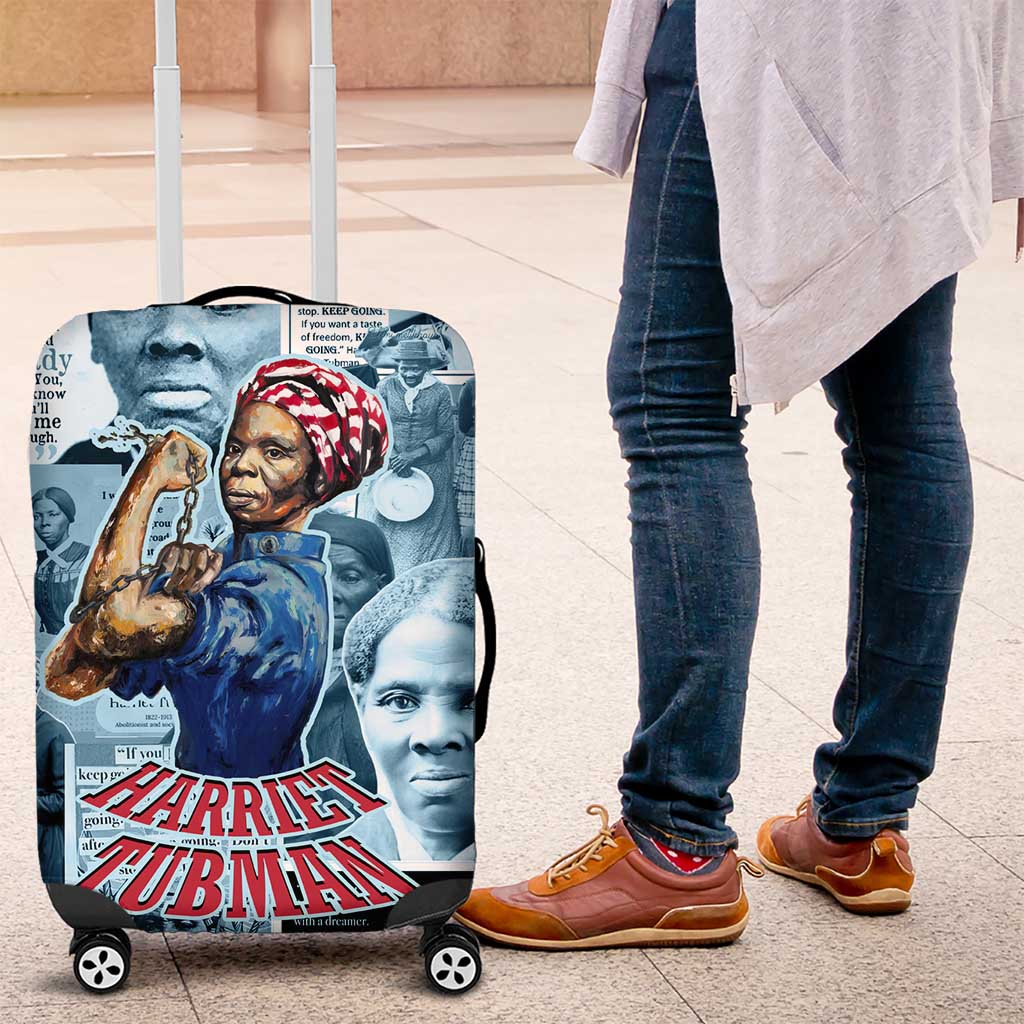 Harriet Tubman Luggage Cover Newspaper Collage Design We Out Quote Strong Woman Tribute Underground Railroad Legacy - African Pride
