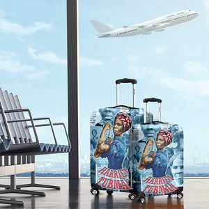 Harriet Tubman Luggage Cover Newspaper Collage Design We Out Quote Strong Woman Tribute Underground Railroad Legacy - African Pride