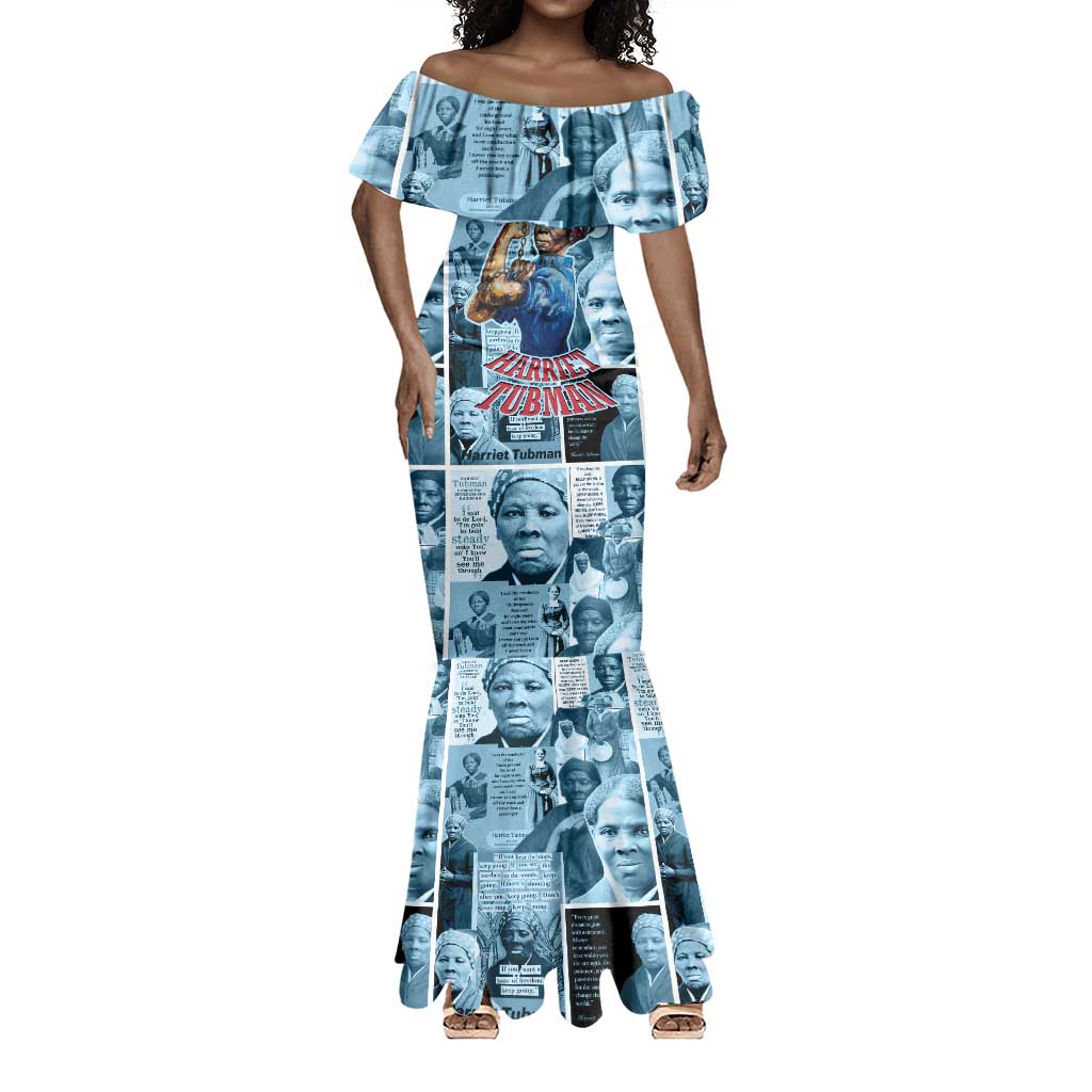 Harriet Tubman Mermaid Dress Newspaper Collage Design We Out Quote Strong Woman Tribute Underground Railroad Legacy - African Pride