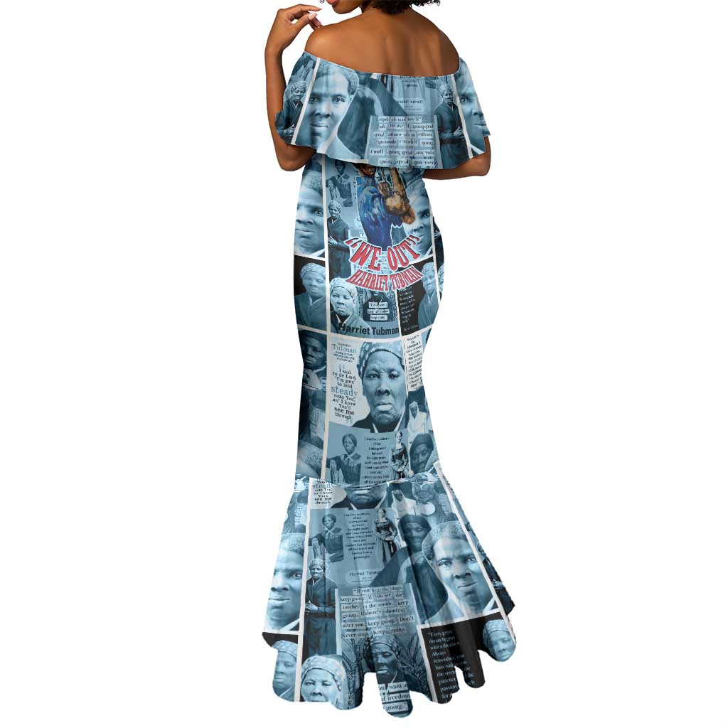 Harriet Tubman Mermaid Dress Newspaper Collage Design We Out Quote Strong Woman Tribute Underground Railroad Legacy - African Pride