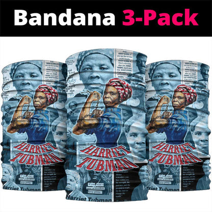 Harriet Tubman Neck Gaiter Newspaper Collage Design We Out Quote Strong Woman Tribute Underground Railroad Legacy - African Pride